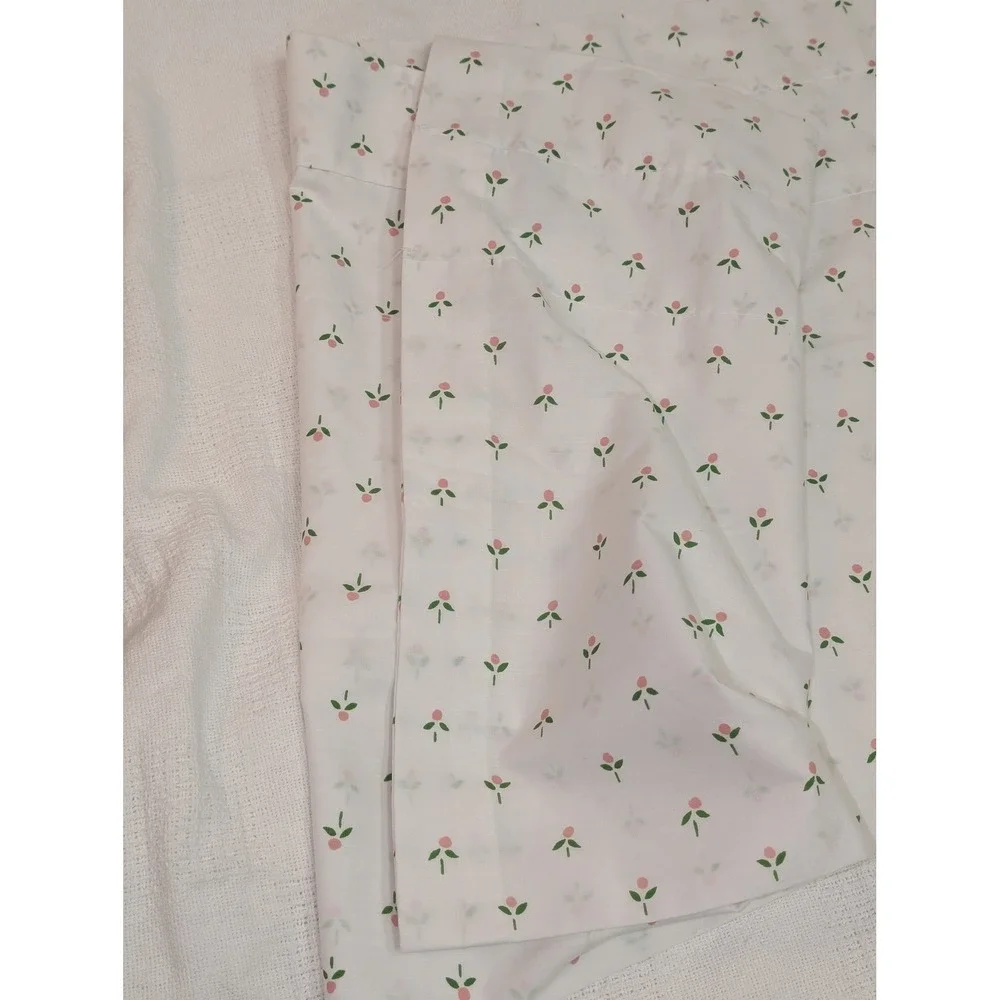 Vintage Laura Ashley Floral Window Valance Cottagecore Pink Buds 84x18